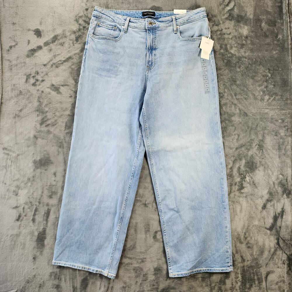 Free Assembly Jeans Womens 18 Full Wide Straight High Rise Stretch Denim New
